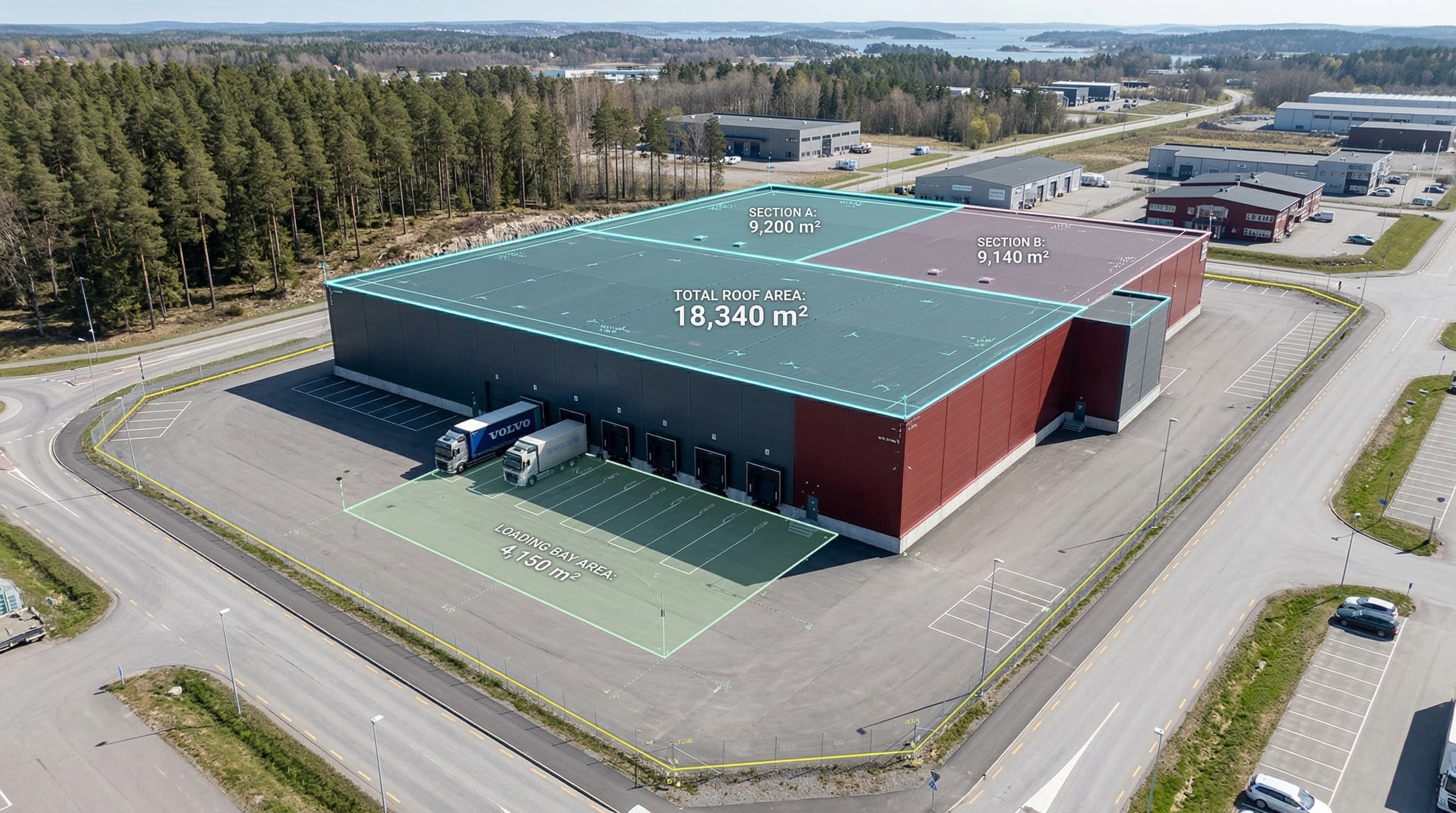 Arealberäkning med Drönare — Noggranna Ytor utan Klättring